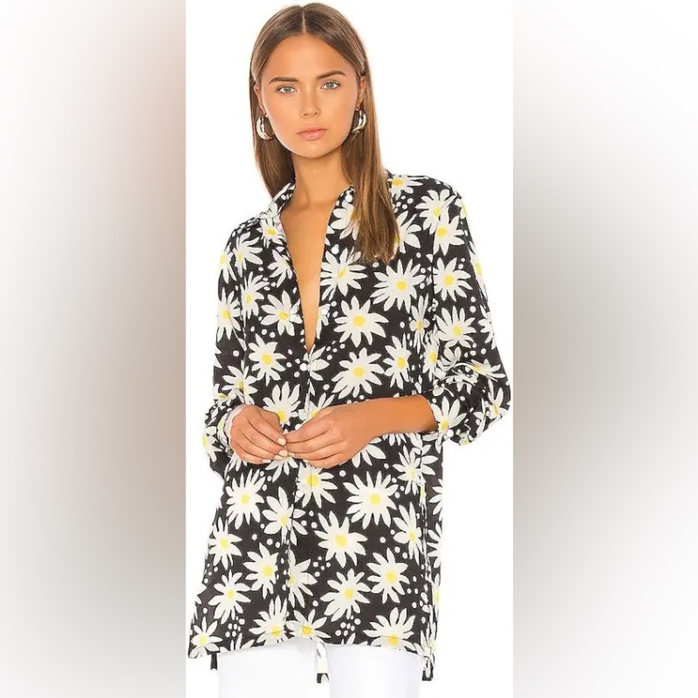 Solid & Striped Floral Button Down Top & Cover Up - image 5